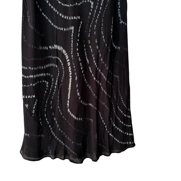 Zara Navy and White Shibori Tie Dye Printed Midi Skirt - Picture 3 of 4